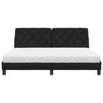 vidaXL Lit avec matelas noir 180x200 cm tissu