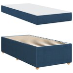 vidaXL Cadre de lit avec matelas Bleu 90 x 200 cm tissu