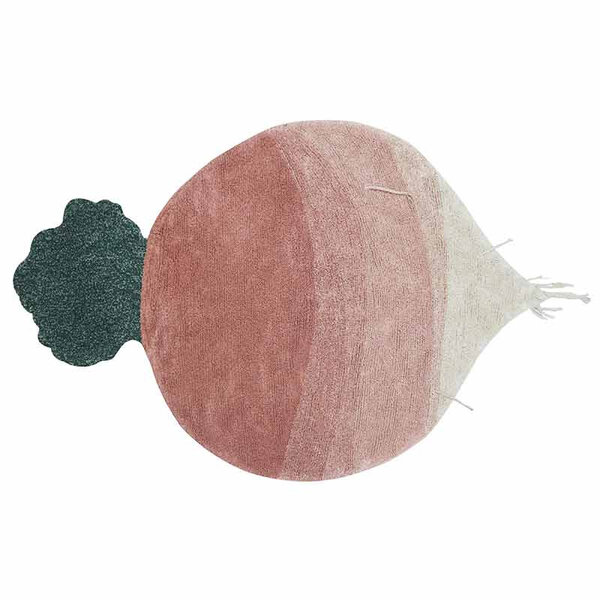 Tapis coton enfant - Radis rose - 100 x 150 cm