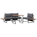 vidaXL Ensemble de salle à manger pour jardin 3 Pièces Anthracite Acier