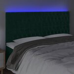 vidaXL Tête de lit à LED Vert foncé 200x7x118/128 cm Velours