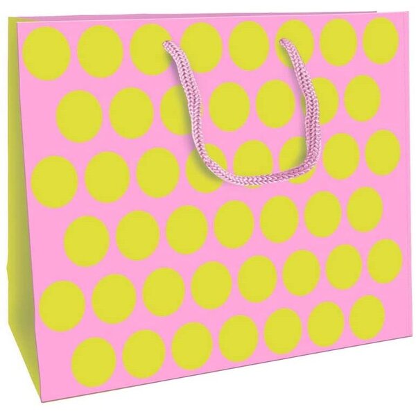 Un sac shopping 35x10x27 5cm  pois xl rose/jaune clairefontaine