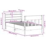 vidaXL Cadre de lit sans matelas cire marron 90x190 cm bois pin massif
