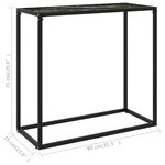 vidaXL Table console Noir 80x35x75 cm Verre trempé