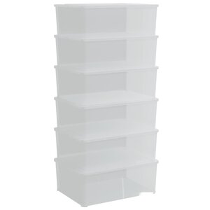 vidaXL Boîtes de rangement en plastique 6 Pièces 10 L empilables