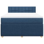 vidaXL Sommier à lattes de lit avec matelas Bleu 140x190 cm Tissu