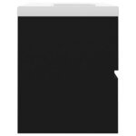 vidaXL Armoire d'évier avec lavabo intégré Noir Aggloméré