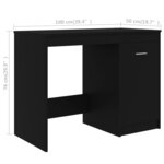 vidaXL Bureau Noir 140x50x76 cm Bois d’ingénierie
