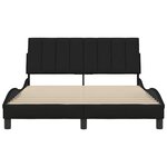 vidaXL Cadre de lit sans matelas Hanko noir 140x200 cm tissu