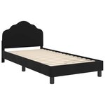 vidaXL Cadre de lit pour enfants avec tête de lit Noir 90 x 200 cm