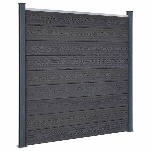 vidaXL Ensemble de panneaux de clôture gris 180x186 cm WPC