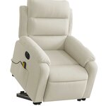 vidaXL Fauteuil inclinable de massage électrique crème velours