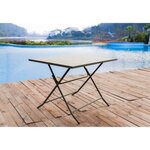 Ensemble repas de jardin 4 personnes - Table pliante 110 x 70 cm + 4 chaises - Acier  thermolaqué - Gris - HIENO