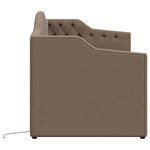 vidaXL Lit avec éclairage USB Taupe Tissu 90x200 cm
