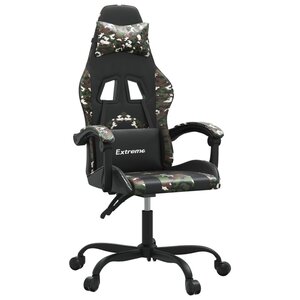 vidaXL Chaise de jeu Noir et camouflage Similicuir