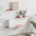 vidaXL Étagère flottante 3 Pièces Rose 40 x 9 x 2 5 cm Acier