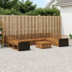 vidaXL Ensemble de canapés d'extérieur 10 Pièces Naturel
