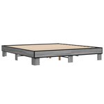 vidaXL Cadre de lit sonoma gris 160x200 cm bois d'ingénierie et métal