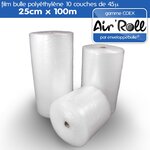 Lot de 6 rouleaux de film bulle d'air largeur 25cm x longueur 100m - gamme air'roll coex