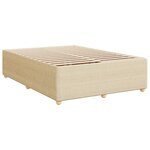 vidaXL Sommier à lattes de lit avec matelas Crème 160x200 cm Tissu