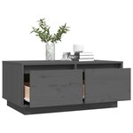vidaXL Table basse Gris 80x50x35 cm Bois massif de pin
