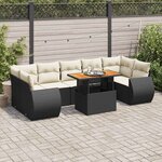 vidaXL Salon de jardin 8 Pièces avec coussins noir résine tressée