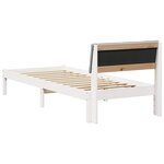 vidaXL Cadre de lit Blanc et gris clair 75 x 190 cm Bois massif en pin