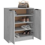 vidaXL Meuble à chaussures Sonoma gris 59x35x70 cm Bois d'ingénierie