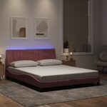 vidaXL Cadre de lit avec LED sans matelas rose 160x200 cm velours