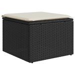 vidaXL Salon de jardin avec coussins 7 Pièces noir résine tressée acacia