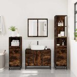 vidaXL Ensemble meubles salle de bain 4 Pièces chêne fumé bois ingénierie
