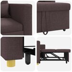vidaXL Canapé-lit escamotable simple Marron foncé 90 x 165 x 87 cm