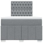 vidaXL Sommier à lattes de lit avec matelas Gris clair 120x200cm Tissu