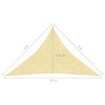 vidaXL Voile d'ombrage 160 g/m² Beige 3x3x4 2 m PEHD
