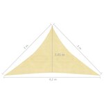 vidaXL Voile d'ombrage 160 g/m² Beige 3x3x4 2 m PEHD