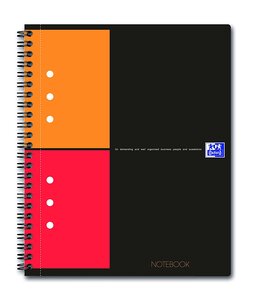 Cahier notebook spirale a5+ 160 p perforées 80g 5x5 couverture rigide gris oxford