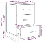 vidaXL Cabinet de chevet Bois Ancien 40 x 40 x 66 cm Bois d'ingénierie
