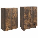 vidaXL Ensemble de Meubles 2 Pièces Chêne fumé 66 x 34 5 x 95 cm