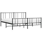 vidaXL Cadre de lit métal sans matelas avec pied de lit noir 200x200cm