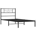 vidaXL Cadre de lit métal sans matelas avec tête de lit noir 90x200 cm