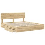 vidaXL Lit de Rangement Chêne Sonoma 200 x 200 cm Bois d'ingénierie