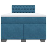 vidaXL Sommier à lattes de lit et matelas Bleu foncé 120x200cm Velours