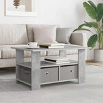 vidaXL Table basse Gris béton 77 x 55 x 42 cm Bois d'ingénierie