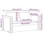 vidaXL Canapé-lit 2 en 1 gris foncé 112x174x55 cm tissu