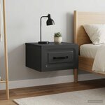 vidaXL Cabinet de chevet mural 2 Pièces Noir 34 5 x 33 x 20 cm