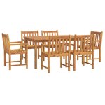 vidaXL Ensemble à manger de jardin 7 Pièces Bois d'acacia solide