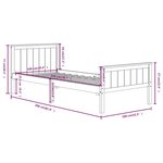 vidaXL Cadre de lit sans matelas bois massif de pin gris 100x200 cm