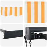 vidaXL Auvent Rétractable Orange et blanc 500 × 300 cm Tissu  Métal