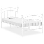 vidaXL Cadre de lit sans matelas blanc métal 100x200 cm