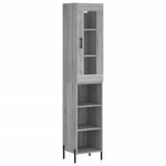 vidaXL Buffet haut Sonoma gris 34 5x34x180 cm Bois d'ingénierie